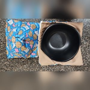 cookies and milk themed bowl cozy